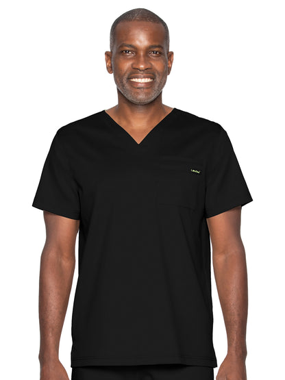 Unisex 2-Pocket Tuckable V-Neck Scrub Top - 4259 - Black