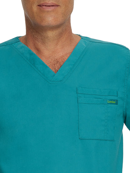 Unisex 2-Pocket Tuckable V-Neck Scrub Top - 4259 - Teal