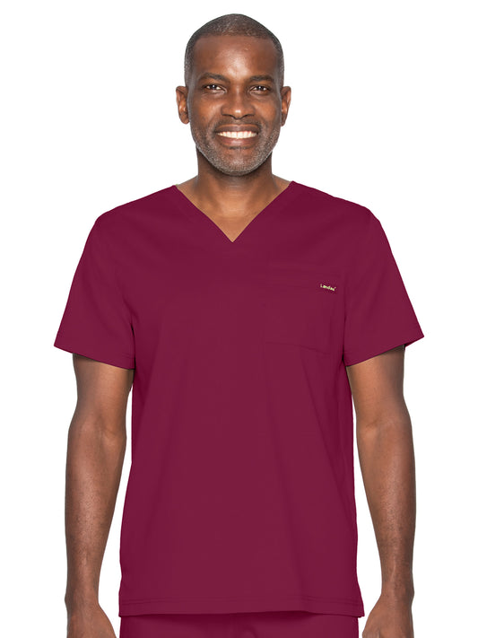 Unisex 2-Pocket Tuckable V-Neck Scrub Top - 4259 - Wine