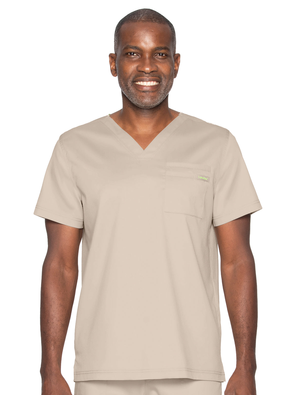 Unisex 2-Pocket Tuckable V-Neck Scrub Top - 4259 - Sandstone