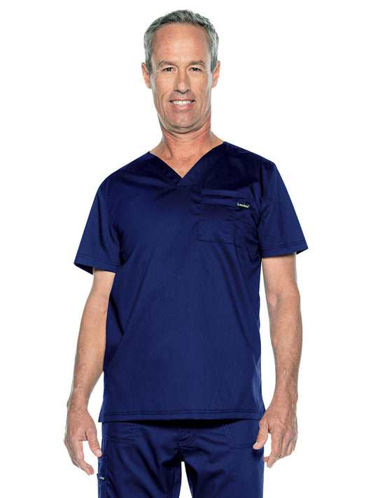 Unisex 2-Pocket Tuckable V-Neck Scrub Top - 4259 - True Navy