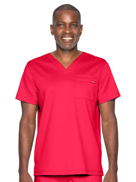 Unisex 2-Pocket Tuckable V-Neck Scrub Top - 4259 - True Red