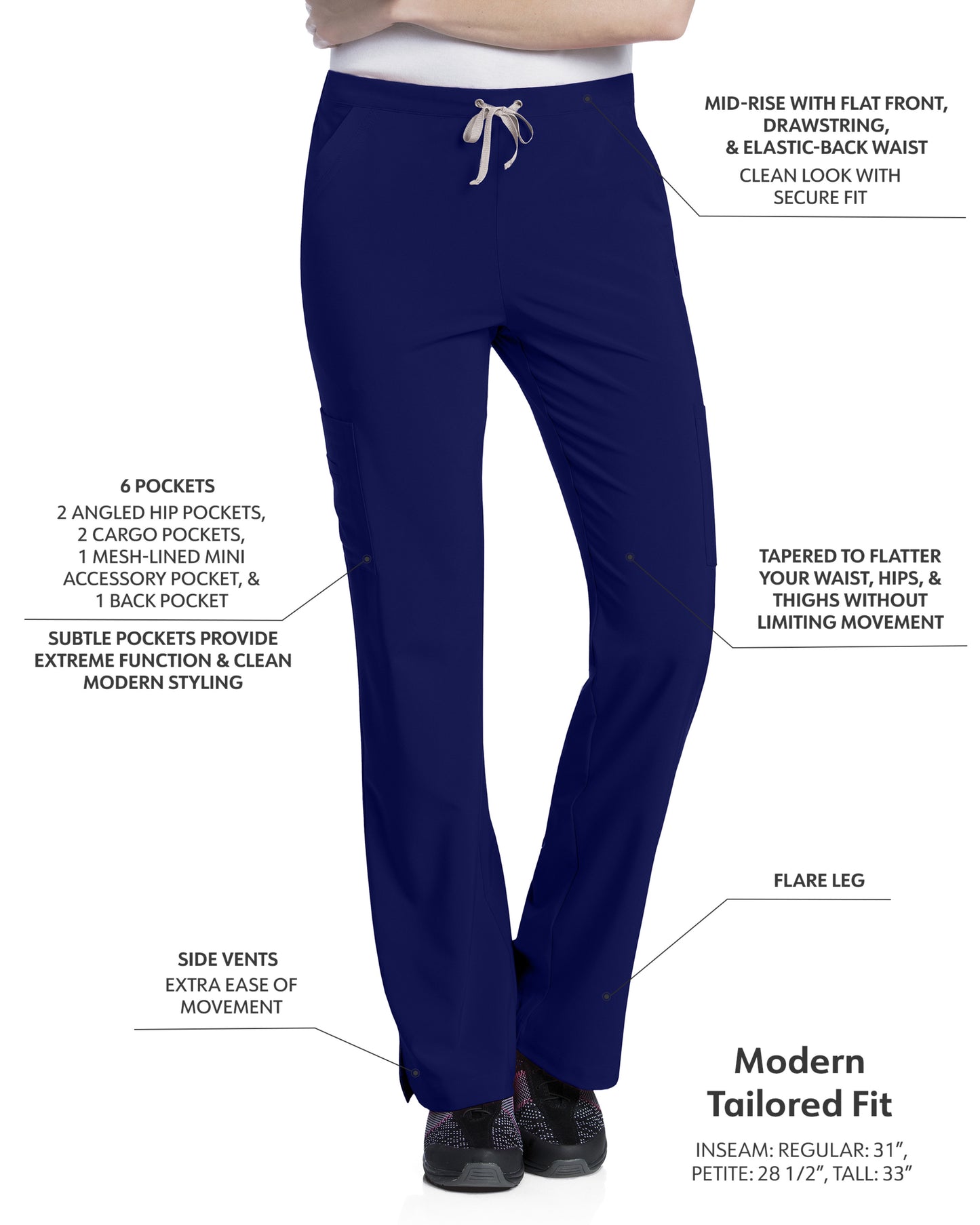 Women's Breathable Fabric Pant - 9312 - True Navy