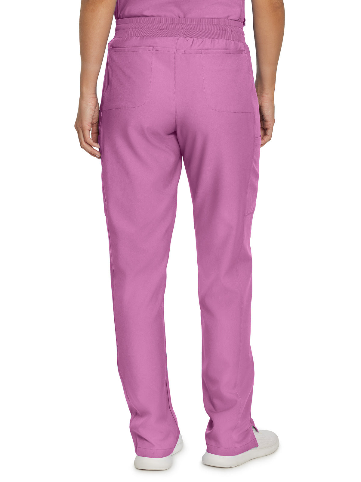 Women's 7-Pocket Mid-Rise Rib-Knit Elastic Waist Cargo Scrub Pant - LB400 - Bella Rosa