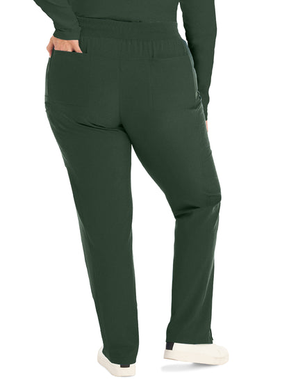 Women's 7-Pocket Mid-Rise Rib-Knit Elastic Waist Cargo Scrub Pant - LB400 - Mountain View