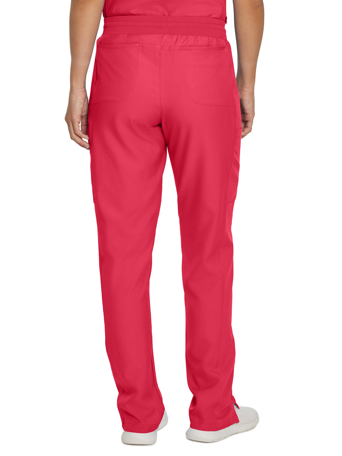 Women's 7-Pocket Mid-Rise Rib-Knit Elastic Waist Cargo Scrub Pant - LB400 - Tea Berry