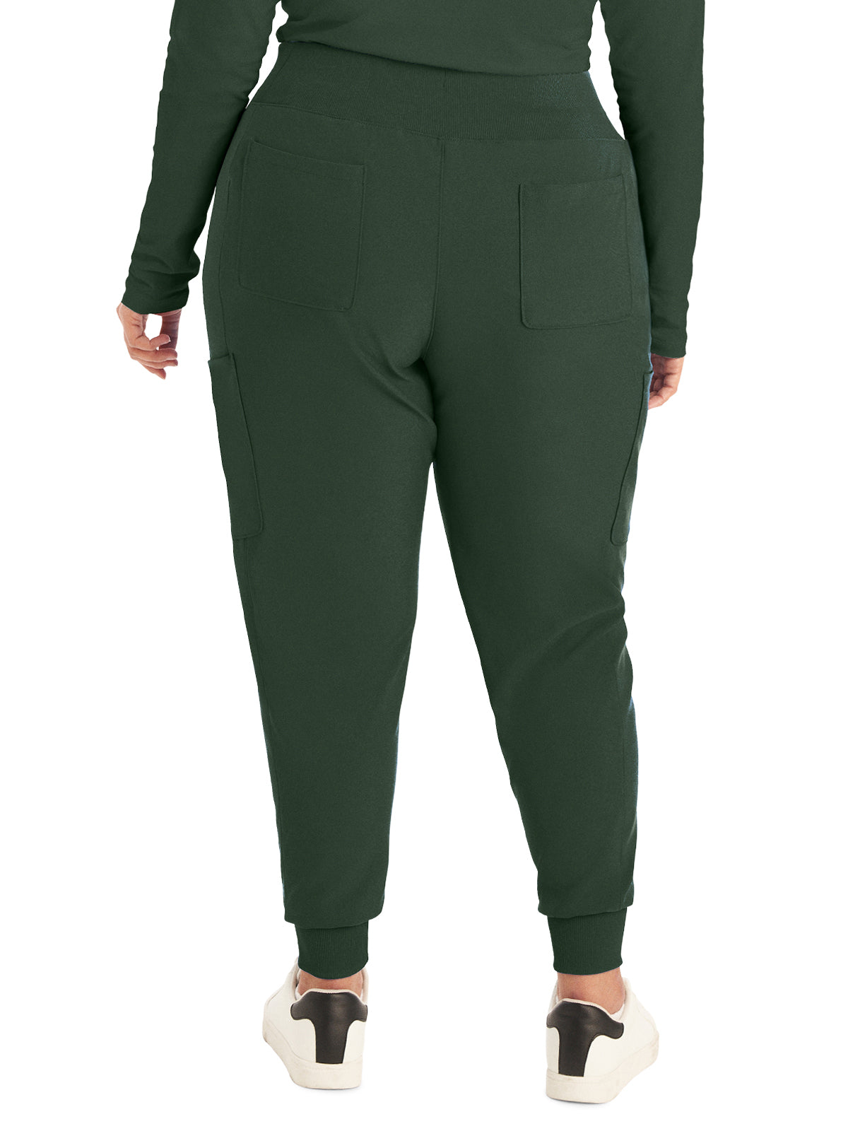 Women's 7-Pocket Mid-Rise Rib-Knit Elastic Waist Cargo Scrub Pant - LB401 - Mountain View