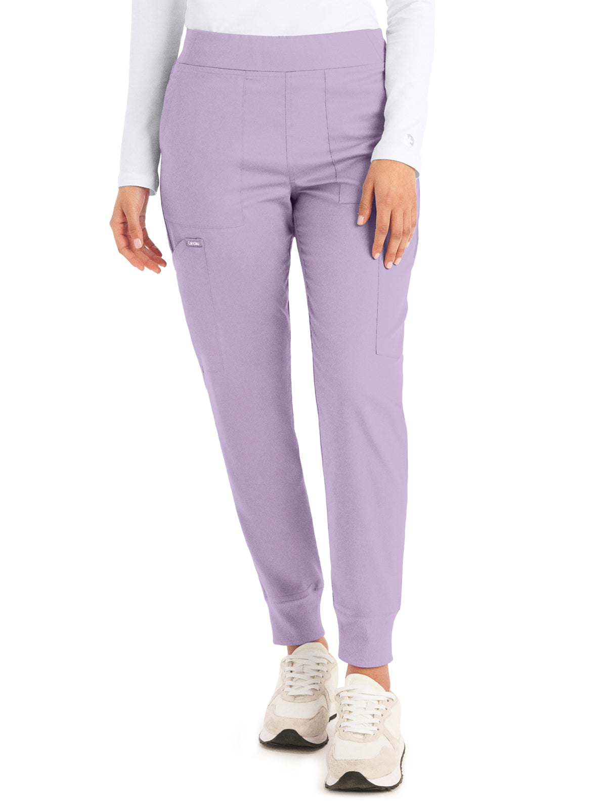 Women's 6-Pocket Mid-Rise Elastic-Back Waist Jogger Scrub Pant - LB406 - Orchid Bloom