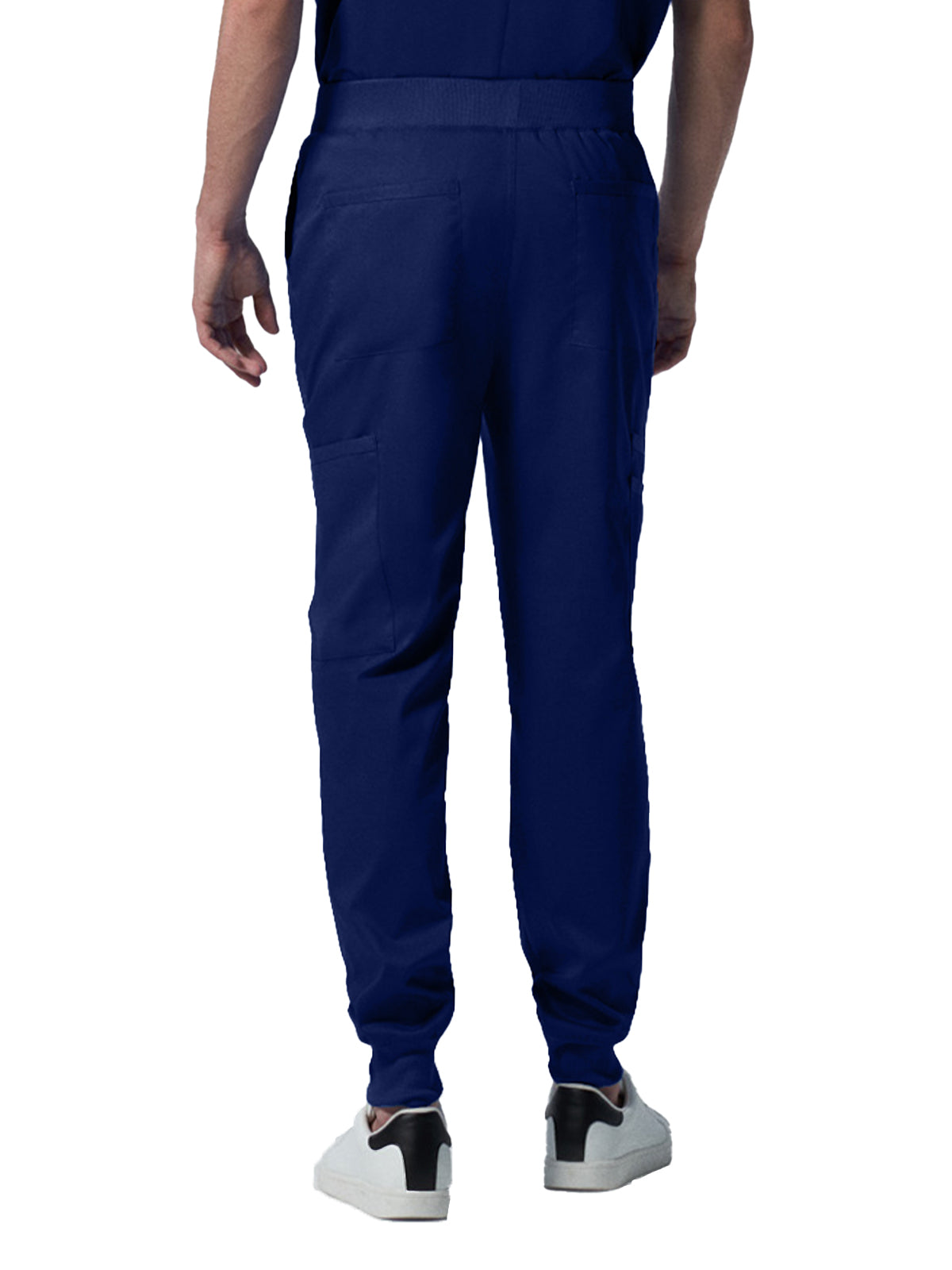 Men's 7-Pocket Mid-Rise Rib-Knit Elastic Waist Jogger Scrub Pant - LB407 - Galaxy