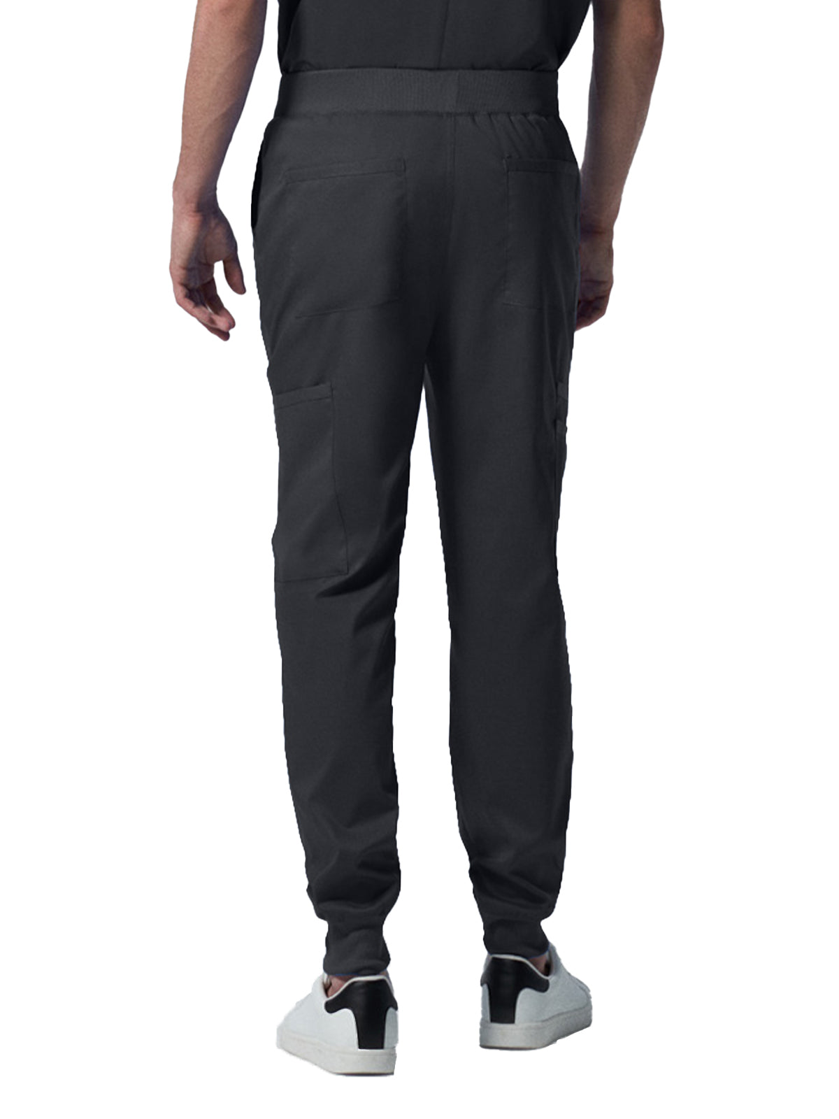 Men's 7-Pocket Mid-Rise Rib-Knit Elastic Waist Jogger Scrub Pant - LB407 - Graphite