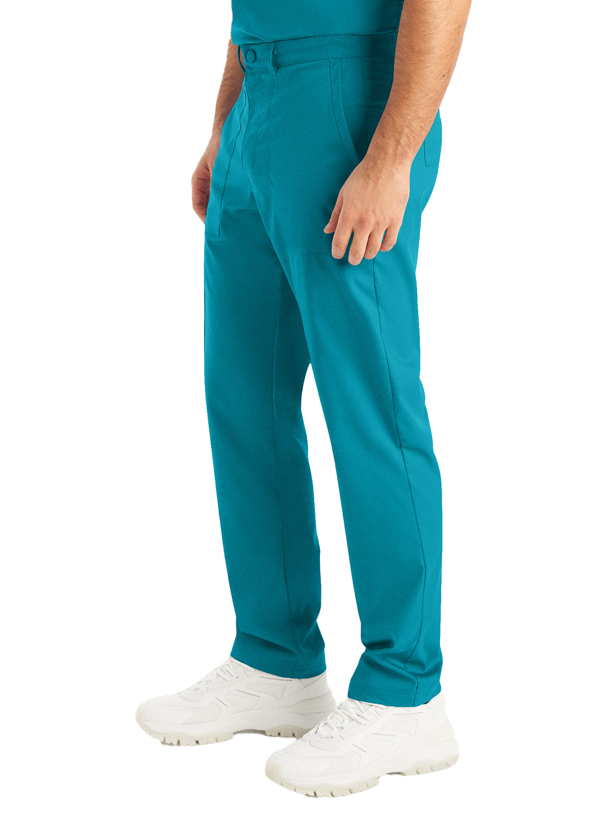 Men's 6-Pocket Zipper Fly Straight Leg Scrub Pant - LB408 - Teal