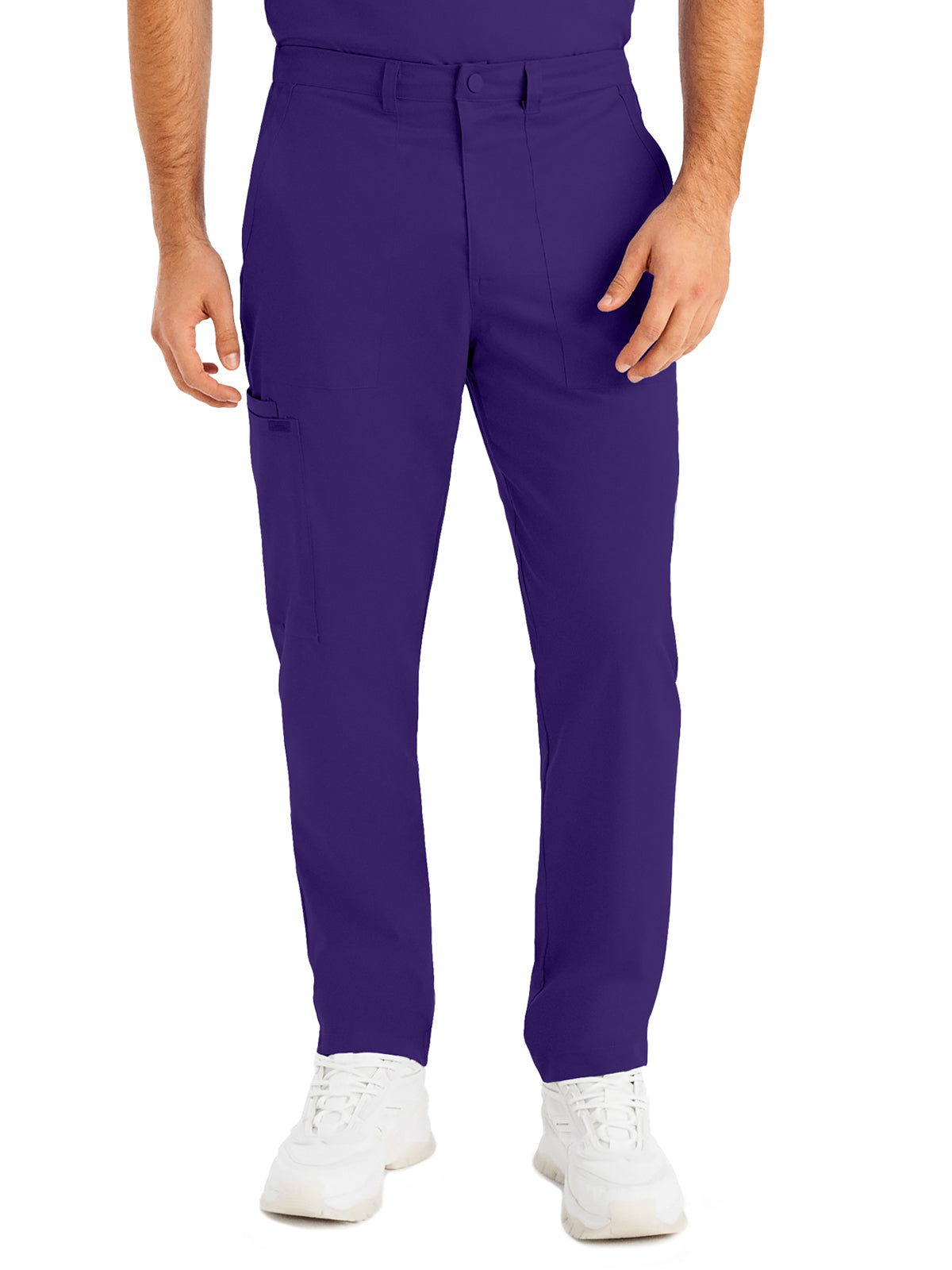 Men's 6-Pocket Zipper Fly Straight Leg Scrub Pant - LB408 - Grape