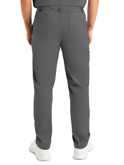 Men's 6-Pocket Zipper Fly Straight Leg Scrub Pant - LB408 - Steel