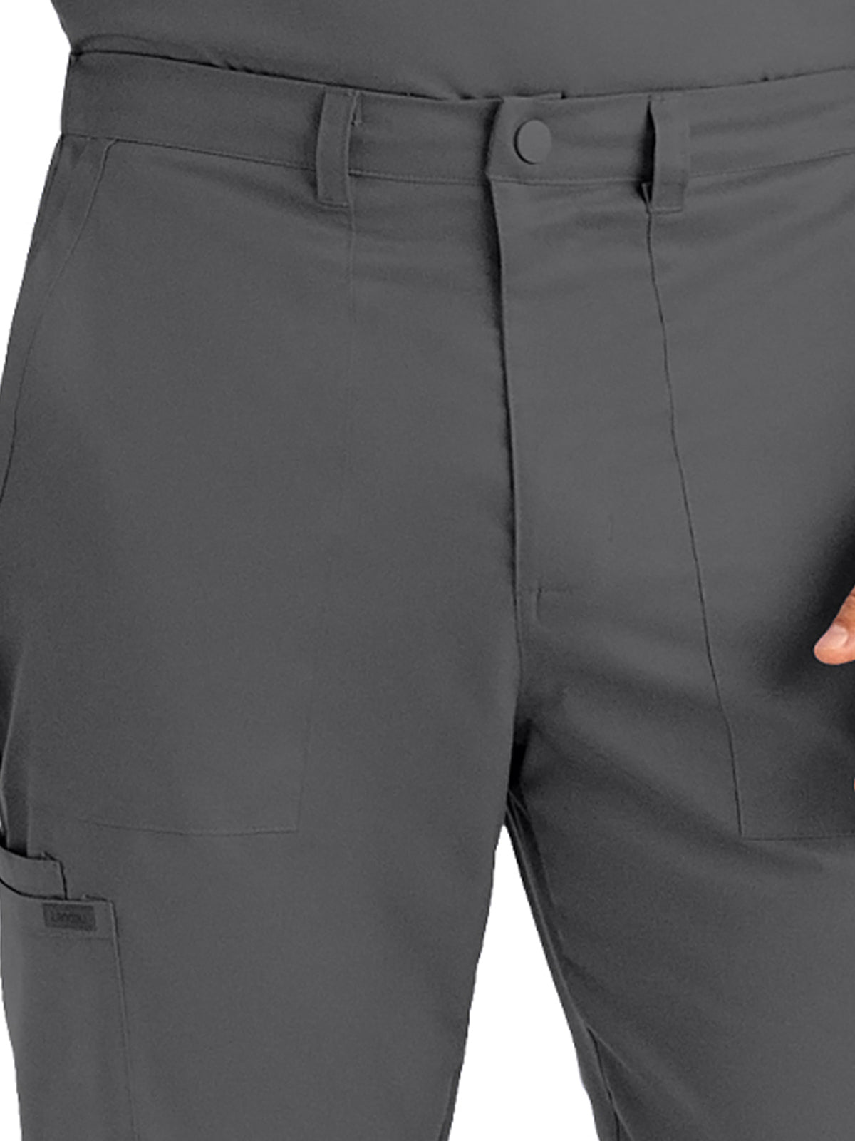 Men's 6-Pocket Zipper Fly Straight Leg Scrub Pant - LB408 - Steel