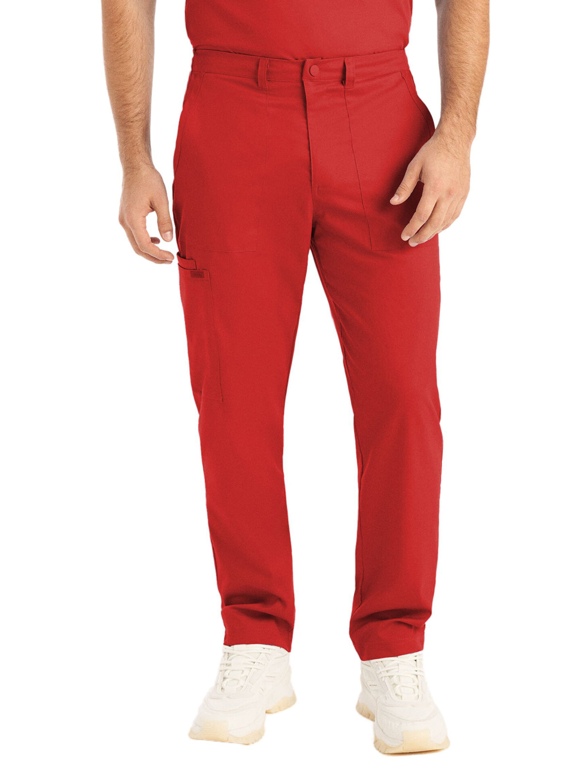 Men's 6-Pocket Zipper Fly Straight Leg Scrub Pant - LB408 - True Red