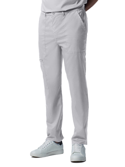 Men's 6-Pocket Zipper Fly Straight Leg Scrub Pant - LB408 - White