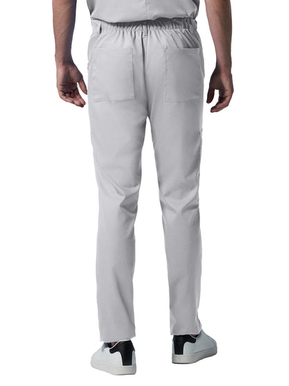 Men's 6-Pocket Zipper Fly Straight Leg Scrub Pant - LB408 - White