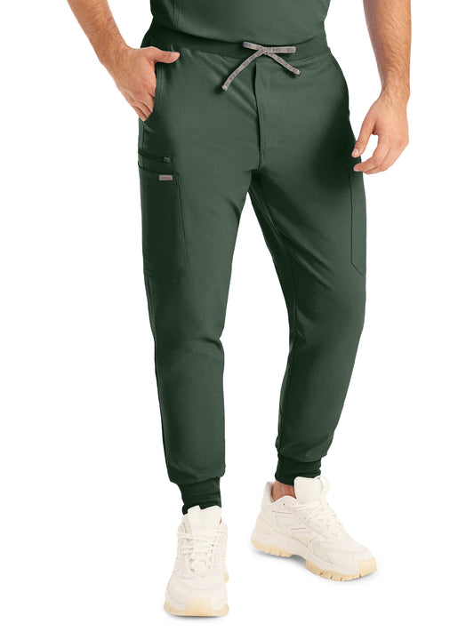 Men's 7-Pocket Mid-Rise Triple-Elastic Waist Jogger Scrub Pant - LB409 - Mountain View