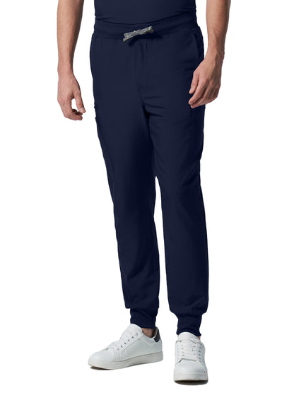 Men's 7-Pocket Mid-Rise Triple-Elastic Waist Jogger Scrub Pant - LB409 - Navy