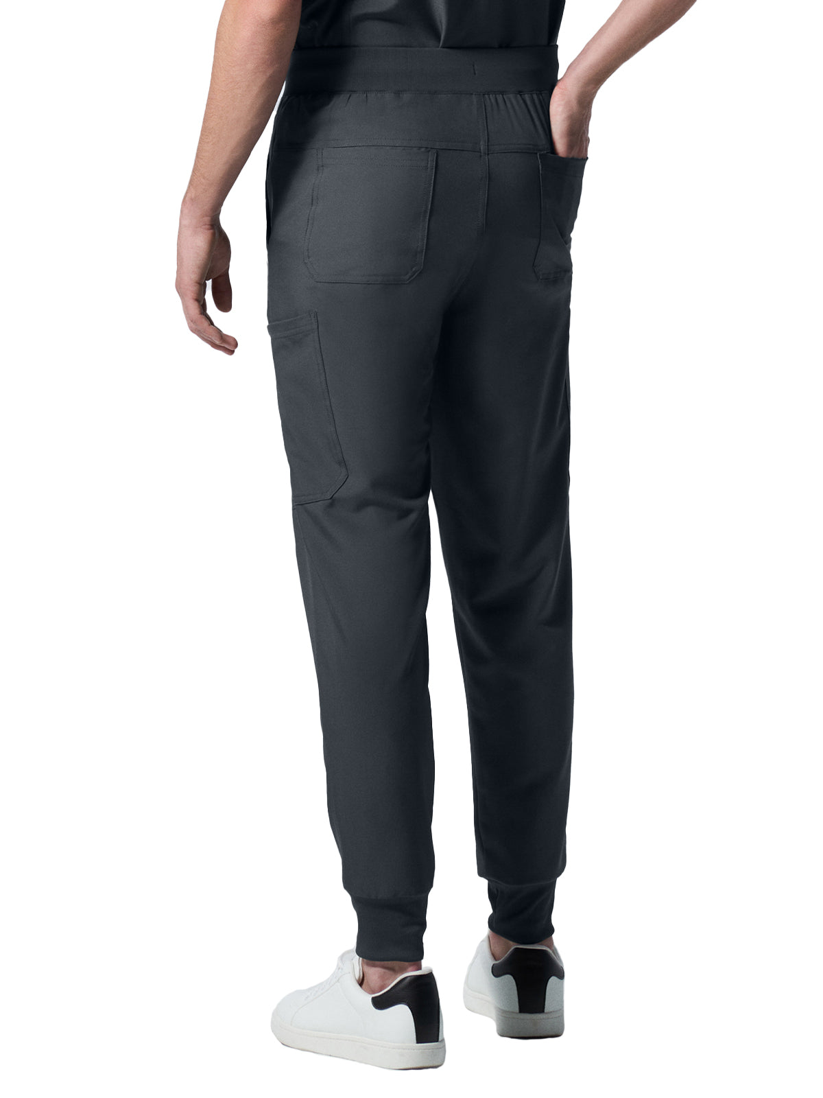 Men's 7-Pocket Mid-Rise Triple-Elastic Waist Jogger Scrub Pant - LB409 - Pewter