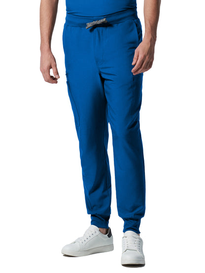 Men's 7-Pocket Mid-Rise Triple-Elastic Waist Jogger Scrub Pant - LB409 - Royal