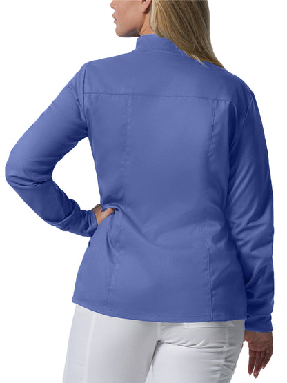 Women's 3-Pocket Mock Neck Zip-Front Scrub Jacket - LJ701 - Ceil