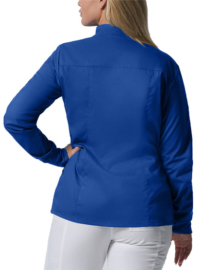 Women's 3-Pocket Mock Neck Zip-Front Scrub Jacket - LJ701 - Galaxy