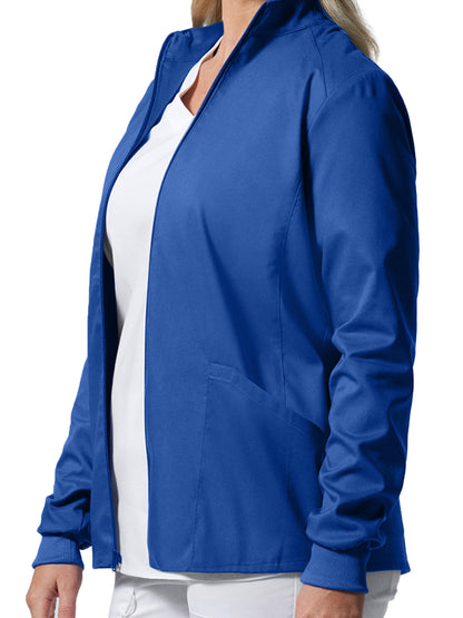 Women's 3-Pocket Mock Neck Zip-Front Scrub Jacket - LJ701 - Galaxy