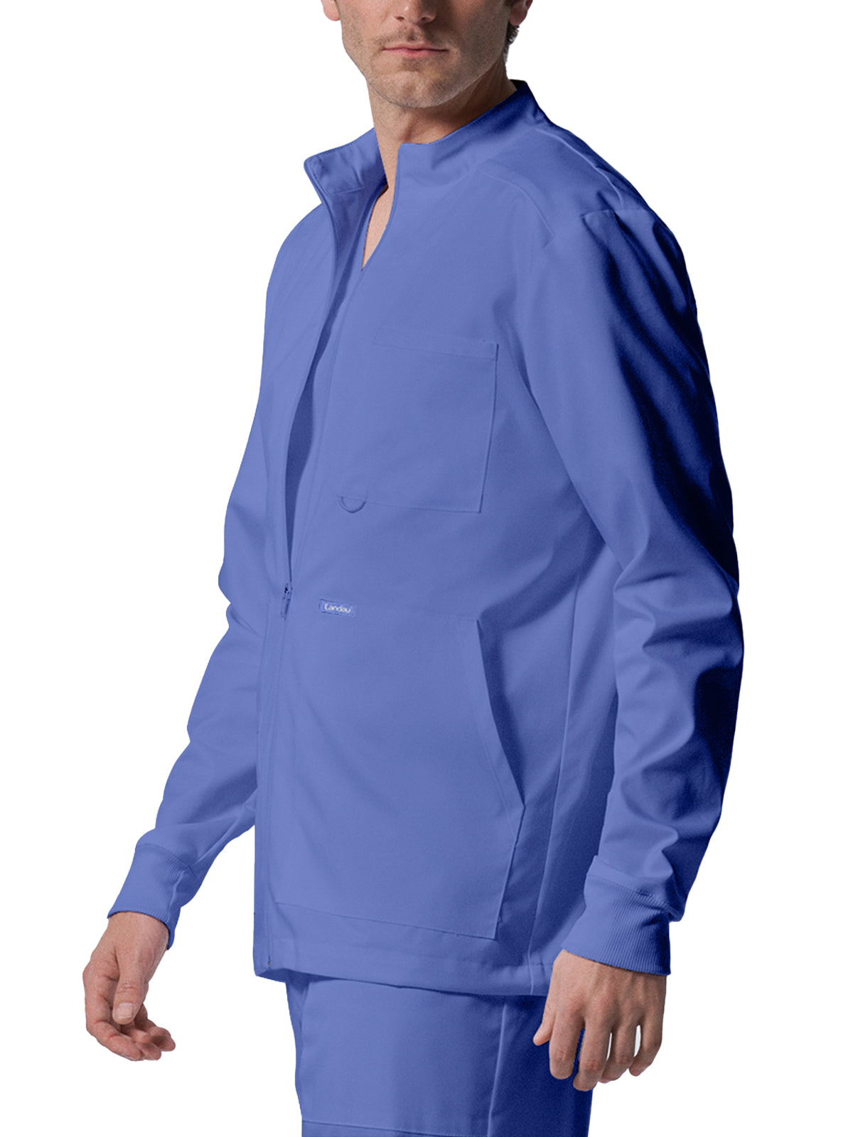 Men's 4-Pocket Mock Neck Zip-Front Scrub Jacket - LJ702 - Ceil