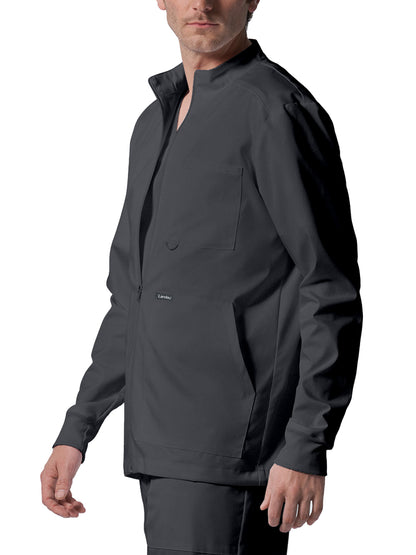 Men's 4-Pocket Mock Neck Zip-Front Scrub Jacket - LJ702 - Graphite