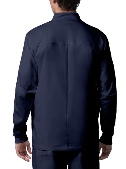 Men's 4-Pocket Mock Neck Zip-Front Scrub Jacket - LJ702 - True Navy