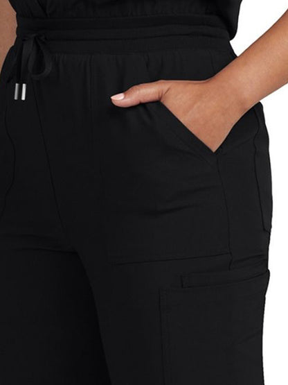 Women's 8-Pocket Cargo Jumpsuit - LO603 - Black