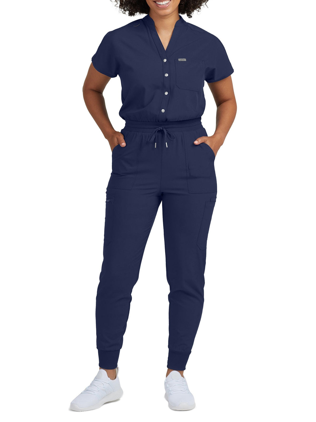 Women's 8-Pocket Cargo Jumpsuit - LO603 - Navy