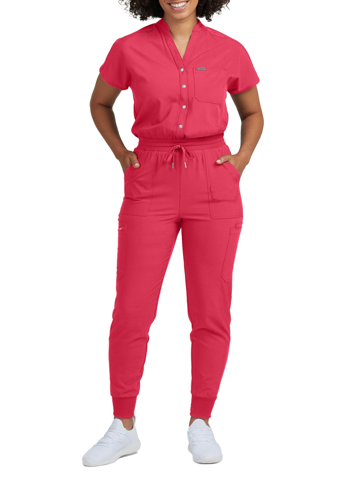 Women's 8-Pocket Cargo Jumpsuit - LO603 - Tea Berry