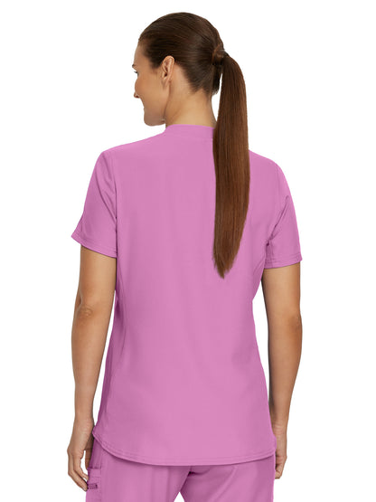 Women's 3-Pocket Rib-Knit Neckline V-Neck Scrub Top - LT100 - Bella Rosa