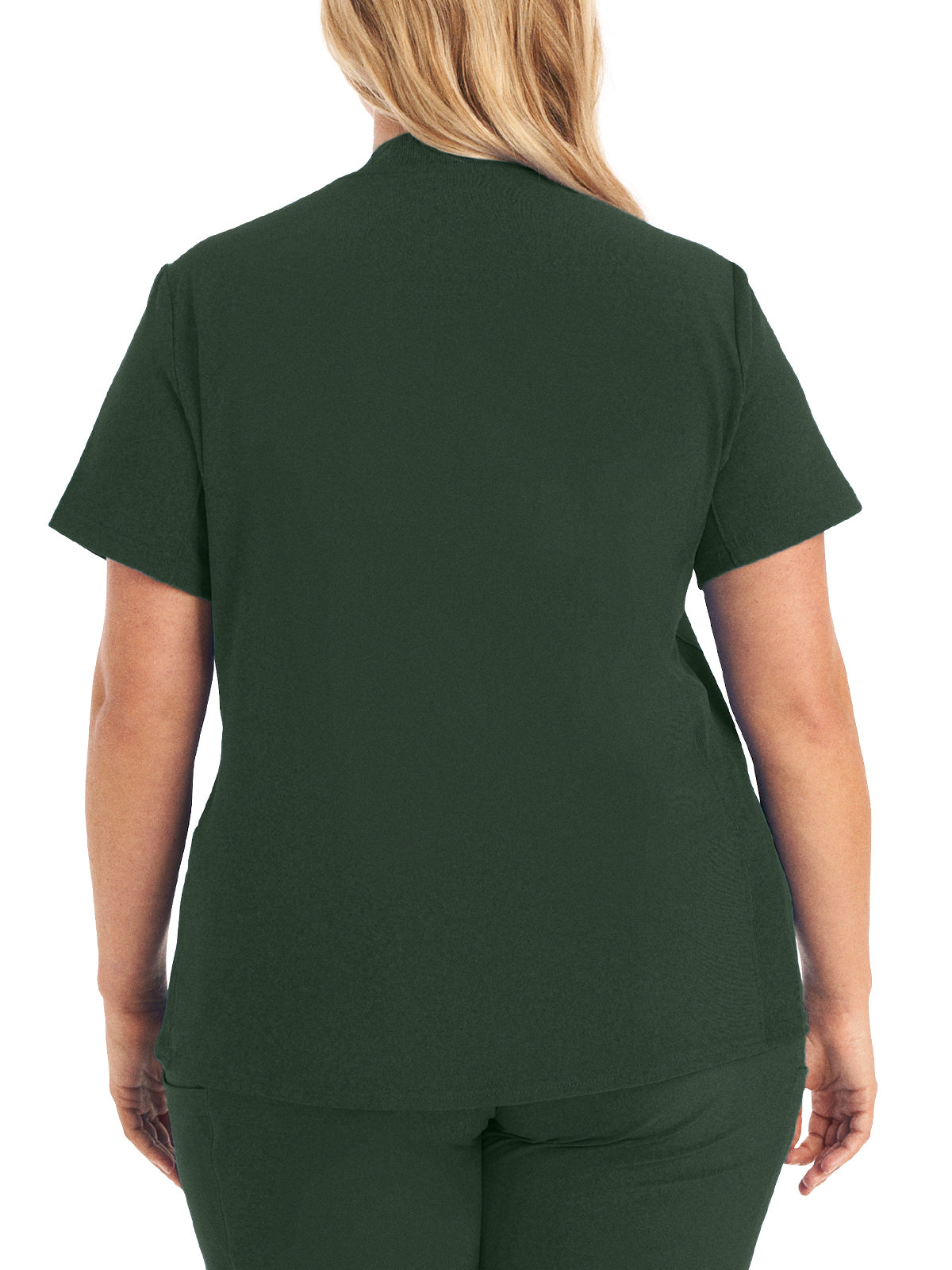 Women's 3-Pocket Rib-Knit Neckline V-Neck Scrub Top - LT100 - Mountain View