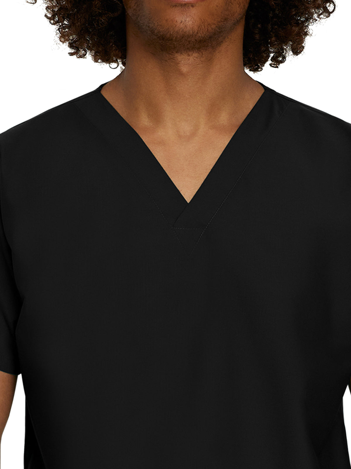 Unisex No-Pocket Tuckable V-Neck Scrub Top - LT102 - Black