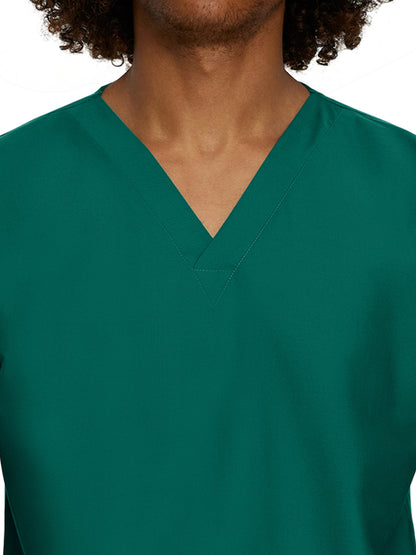 Unisex No-Pocket Tuckable V-Neck Scrub Top - LT102 - Hunter