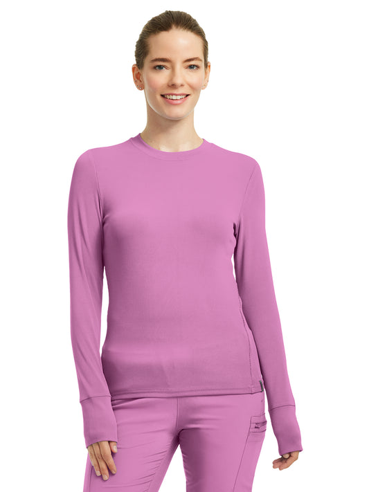 Women's 1-Pocket Long-Sleeve Crew Neck Underscrub Tee - LT103 - Bella Rosa