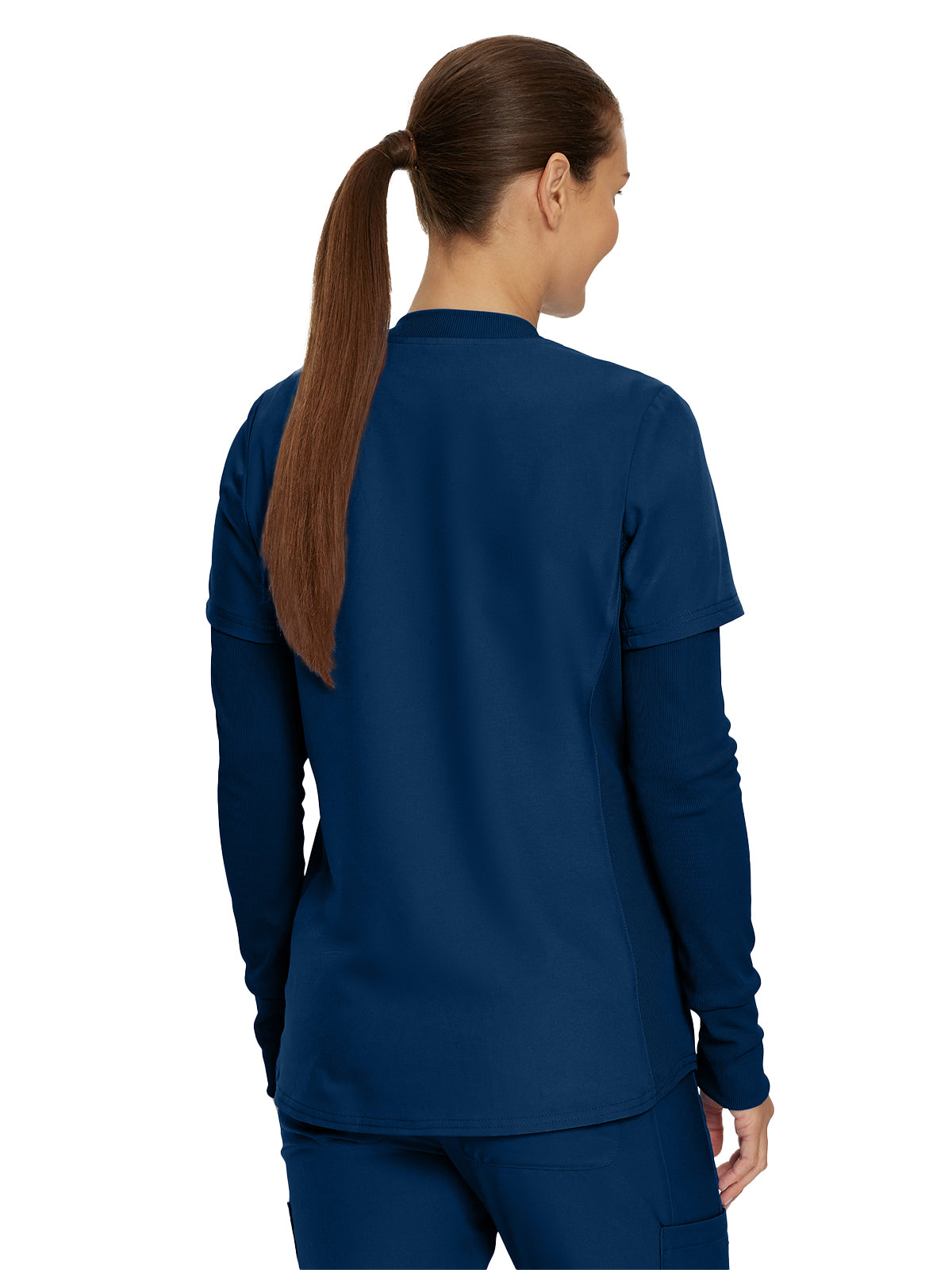 Women's 1-Pocket Long-Sleeve Crew Neck Underscrub Tee - LT103 - Navy