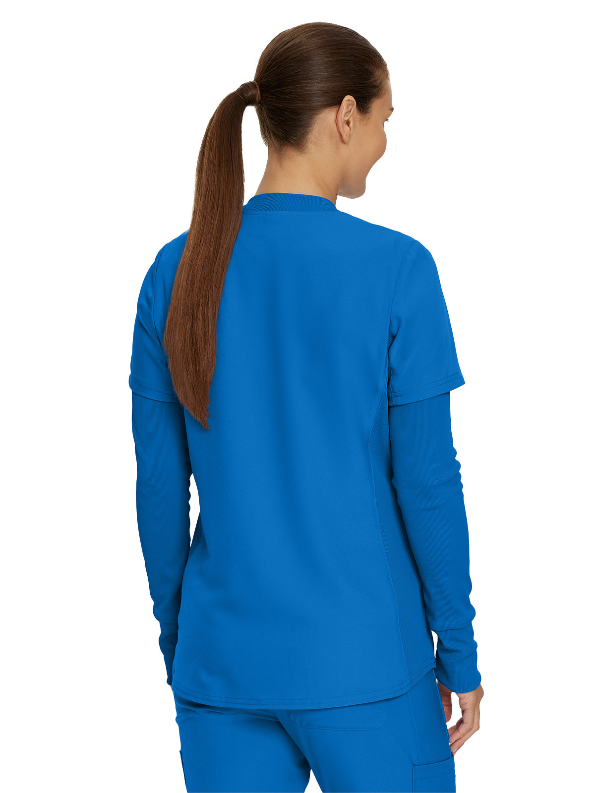 Women's 1-Pocket Long-Sleeve Crew Neck Underscrub Tee - LT103 - Royal