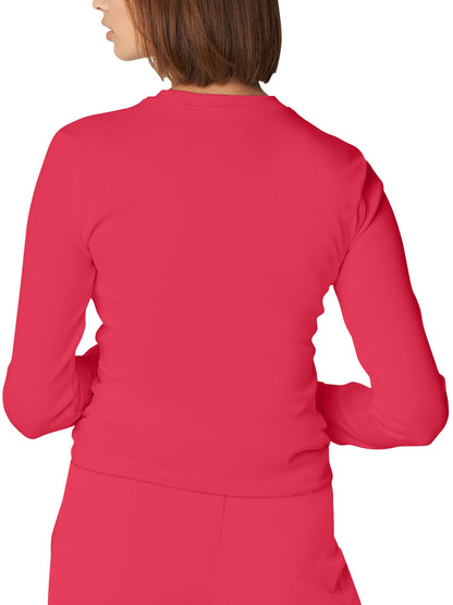 Women's 1-Pocket Long-Sleeve Crew Neck Underscrub Tee - LT103 - Tea Berry