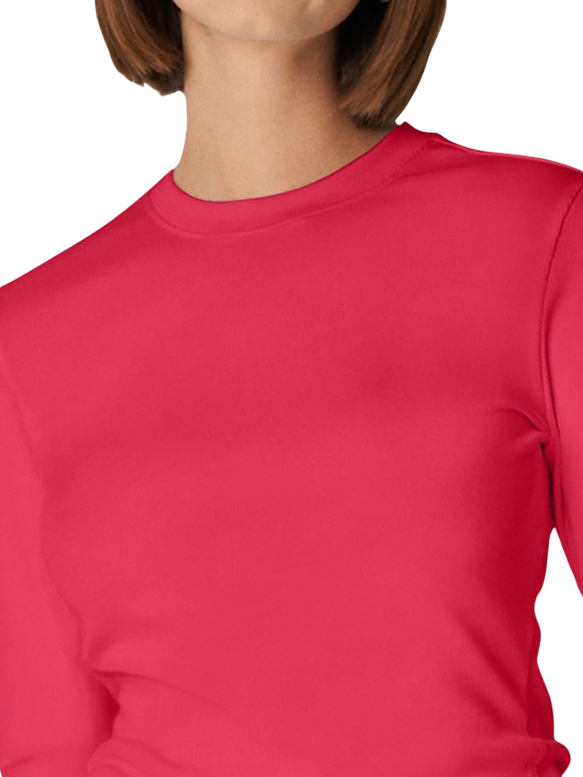 Women's 1-Pocket Long-Sleeve Crew Neck Underscrub Tee - LT103 - Tea Berry