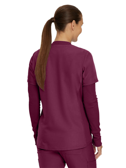 Women's 1-Pocket Long-Sleeve Crew Neck Underscrub Tee - LT103 - Wine