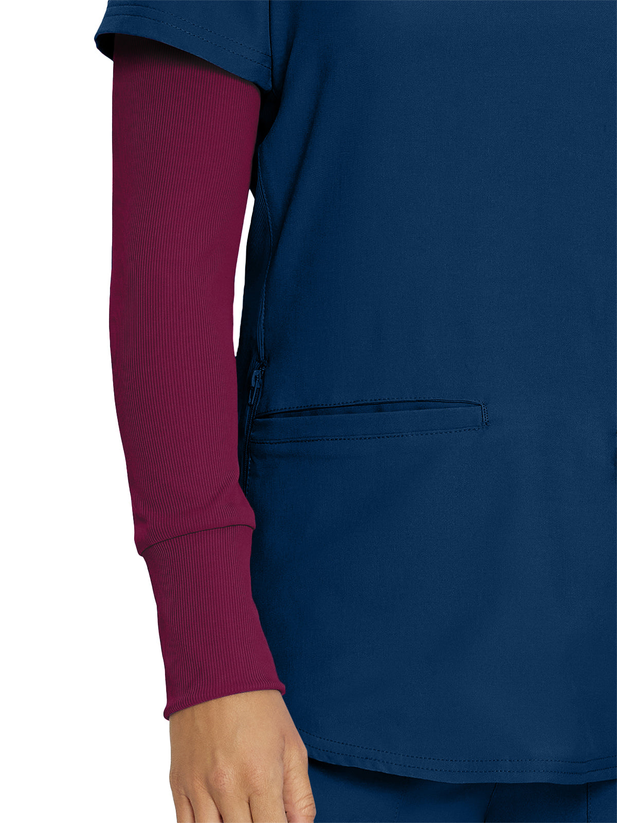 Women's 1-Pocket Long-Sleeve Crew Neck Underscrub Tee - LT103 - Wine