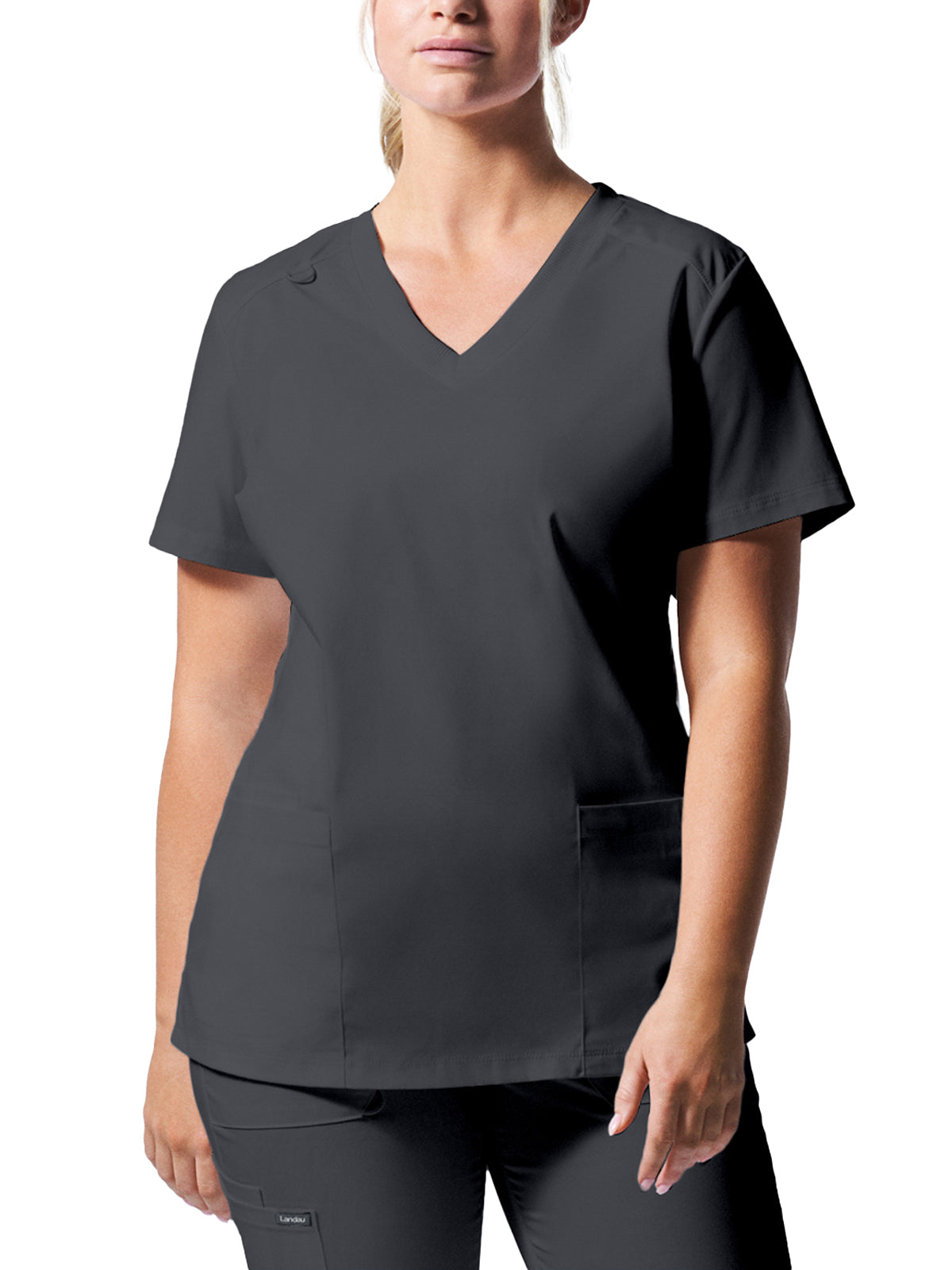 Women's V-Neck Top - LT105 - Graphite