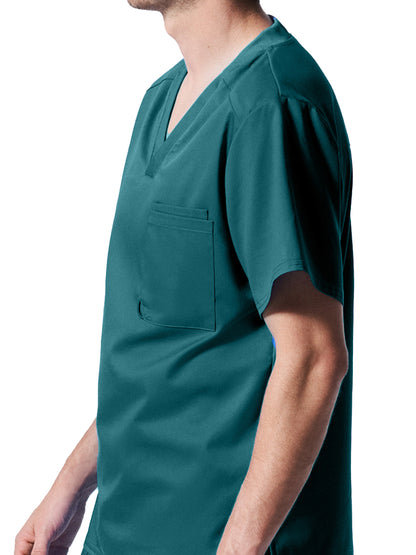 Men's 2-Pocket Tuckable V-Neck Scrub Top - LT108 - Caribbean