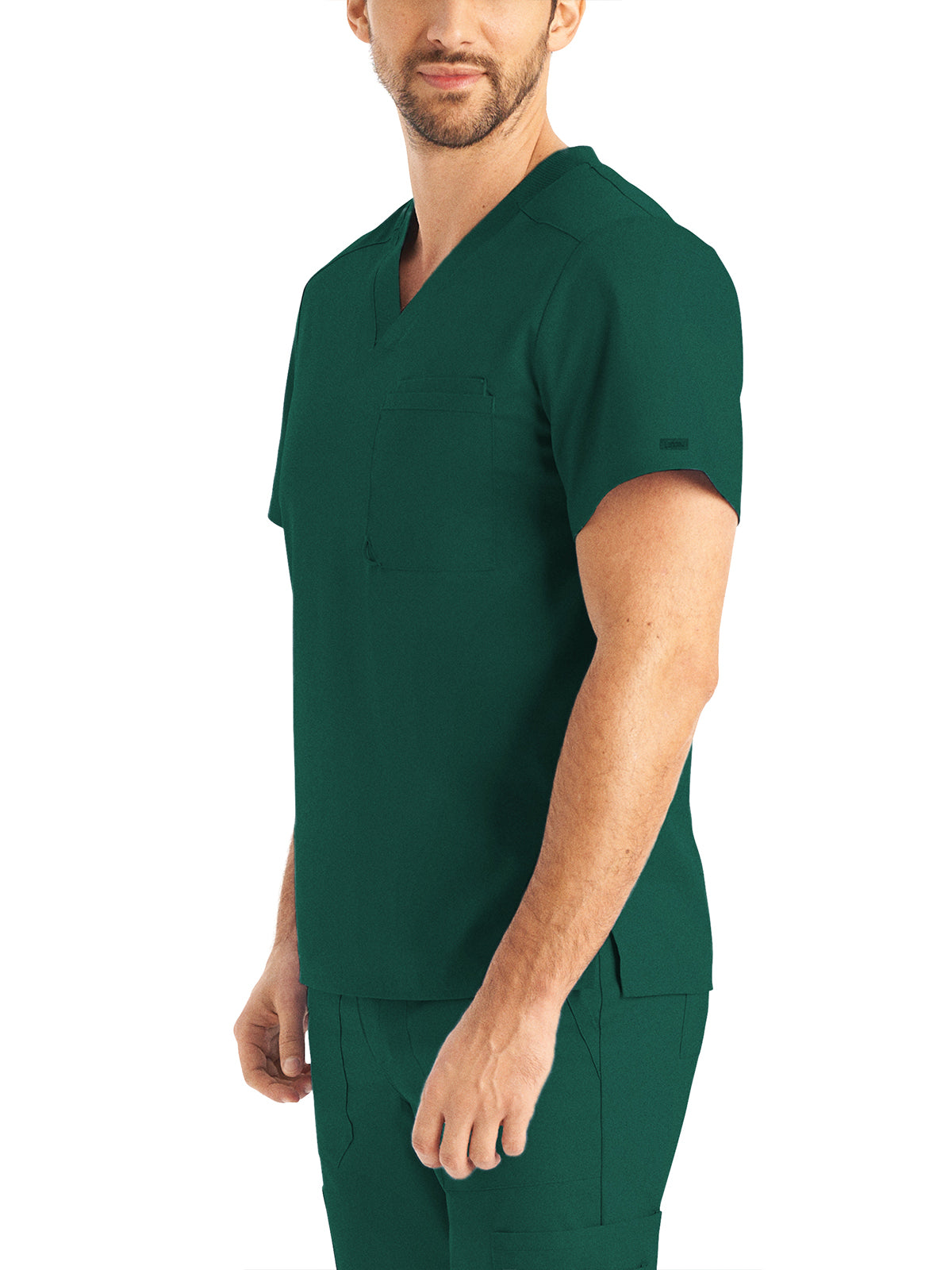 Men's 2-Pocket Tuckable V-Neck Scrub Top - LT108 - Hunter