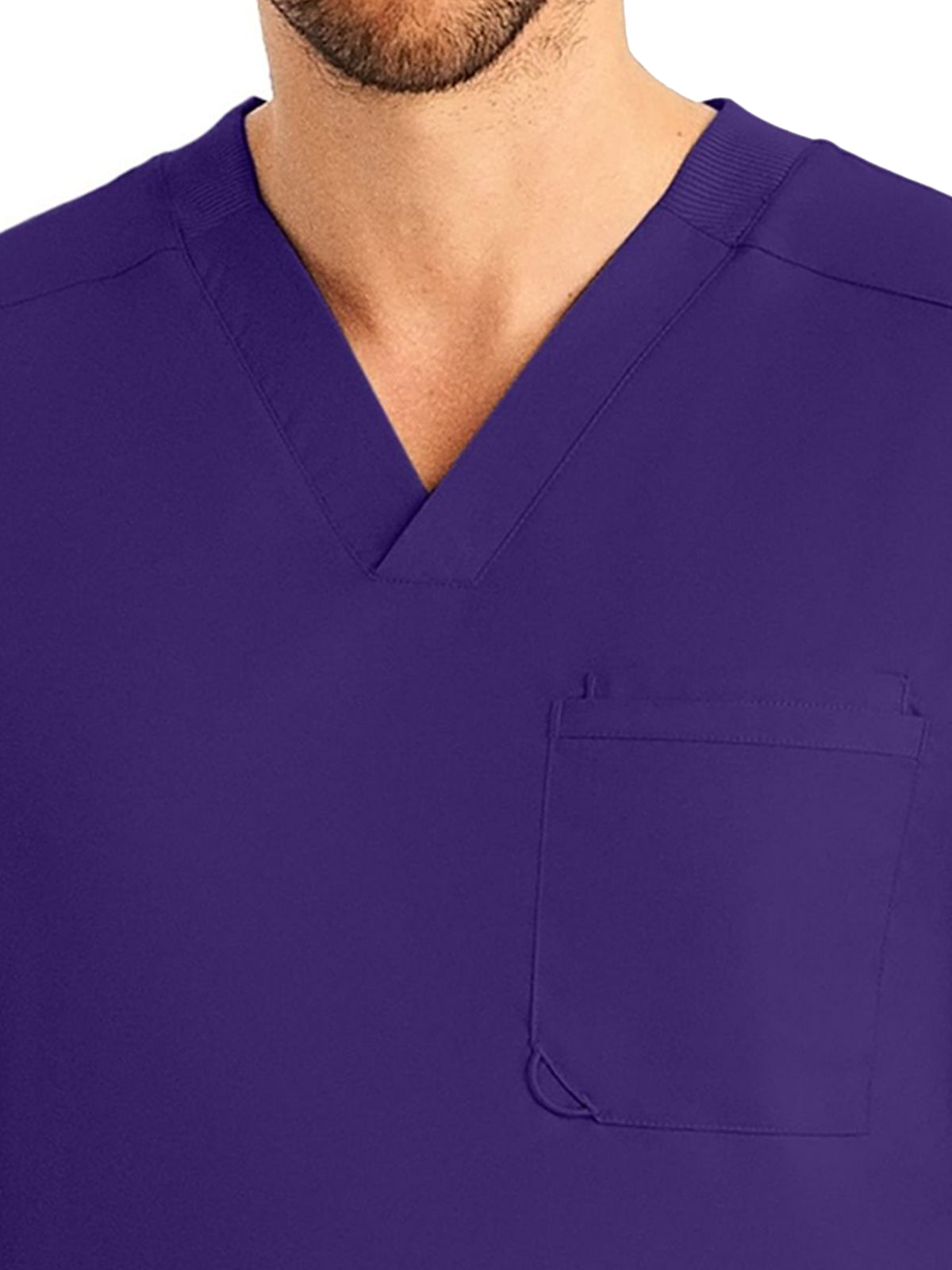 Men's 2-Pocket Tuckable V-Neck Top - LT108 - Grape