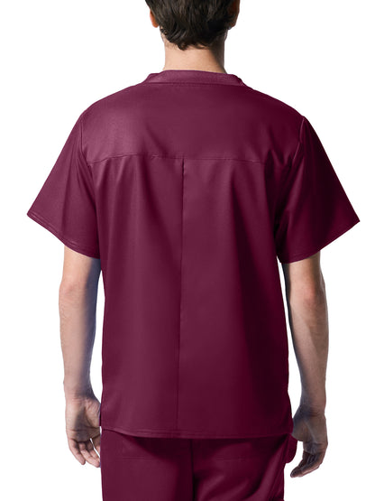 Men's 2-Pocket Tuckable V-Neck Scrub Top - LT108 - Wine